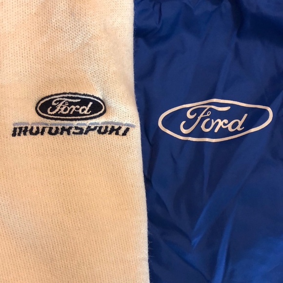 Vintage FORD MOTOR Size XL Blue Windbreaker Lined Snapfront Embroidered Logo NEW - Picture 8 of 10